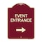Signmission Event Entrance With Right Arrow Heavy-Gauge Aluminum Architectural Sign, 24" H, BU-1824-24088 A-DES-BU-1824-24088 - alternate 1